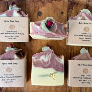 Spicy Rose Soap – handmade floral soap with rose, lemon, and cassia essential oils